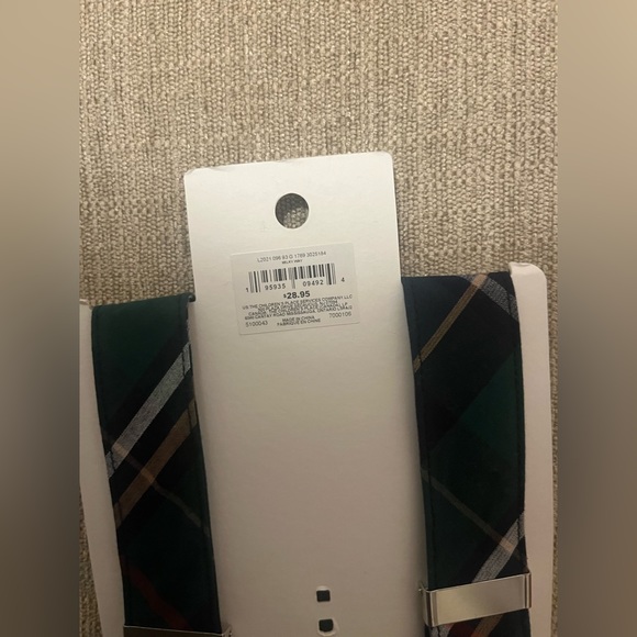 NWT GYMBOREE Plaid Blue and Green Suspenders 6-8 yrs old - Picture 2 of 4